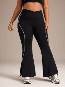 SHEIN Rhythm Era Seamless High Elasticity Women Plus Size Sports Leggings - Black - View 6