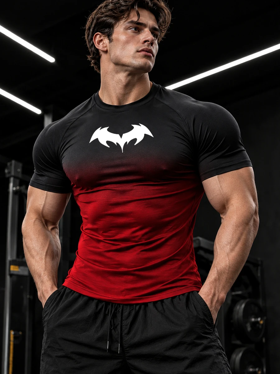 GymBeat Men's Crew Neck Colorblock Fashion Sports T-Shirt - Multicolor - View 1