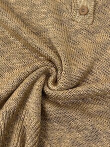 LUMIGAL Women's Casual Fashion Button Half-Placket Long Sleeve Sweater For Commuting Brunch Khaki Autumn - 金色 - 查看 6