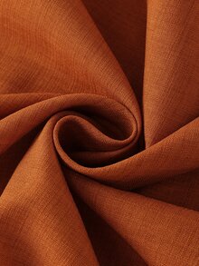 Holdful Holdful Orange V-Neck Long Sleeve Ruffle Hem Casual Blouse For Women - Redwood - View 6