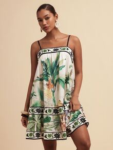 Travachic Women's Tropical Print Spaghetti Strap Dress - Multicolor - View 6