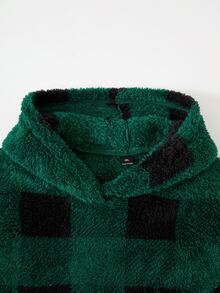 Rusticease Plus Size Women's Plaid Long Sleeve Fleece Hooded Sweatshirt Christmas - Multicolor - View 4