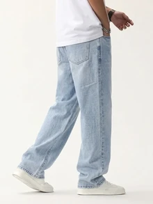 QuarKem Men's Street Style Casual Blue Denim Jeans - Light Wash - View 2