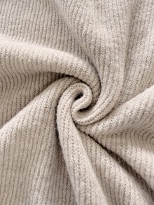 Firerie Atmospheric Knit Cover Up Dress With Multiple Wearing Styles, Knot Detail, V Neck, Loose Fit, Flattering Silhouette, Versatile Fall Cocktail Grey - Apricot - View 9