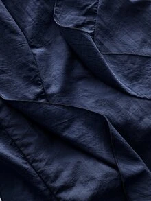 Maweii Plus Size Design Drawstring Waist American Style Versatile Ruffle Pants - Navy Blue - View 7