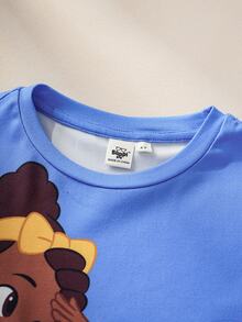 Blippi X SHEIN Young Boy Crew Neck Short Sleeve Casual Versatile T-Shirt - Blue - View 5