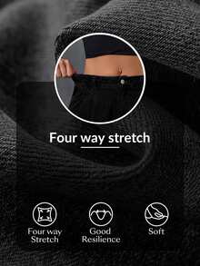 Flexra Festival Plus Size Women Black Stretch Loose Tapered Ankle Length Jeans - Black - View 7
