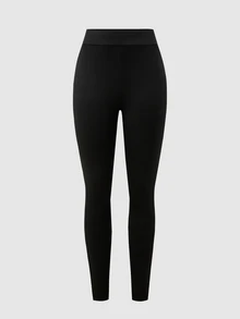 SHEIN Teen Girls Black + Leopard Print Leggings 2pcs Set, Elastic Comfortable Casual Versatile, Suitable For All Seasons - Multicolor - View 7