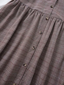 Rusticease Plus Size Women's Patchwork Plaid Button Design 2 In 1 Preppy Style Dress Fall - Multicolor - View 5