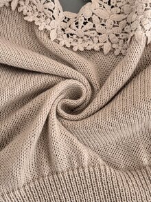 Elaquor Plus Drop Shoulder Sweater Dress Winter - Khaki - View 4