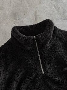 EASEVO Men's Plus Size Casual Woven Hooded Half-Zip Loose Drop Shoulder Jacket Coat Suitable For Daily Wear Halloween Winter Party Autumn - Multicolor - View 3