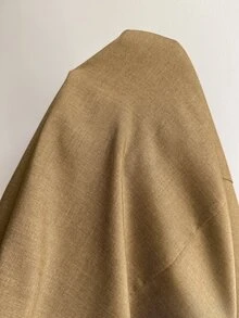 Auvina Women Plus Size Khaki Cinched Waist Blazer Jacket With Side Drawstring Tie-Up Design Flattering Figure Ruched Gold Buttons Commute Top Spring Autumn Elegant High-End New Versatile Outerwear - Brown - View 8