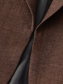 EASEVO Men's Plus Size Casual Woven Long Sleeve 3D Pocket Blazer Jacket - Coffee Brown - View 3
