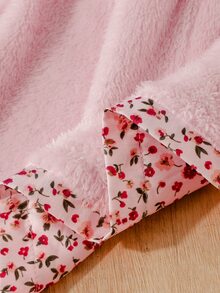 Souflis Souflis 女童冬季外套 淡粉色碎花印花保暖內裡連帽雙排扣時尚長袖夾克 適合日常休閒可愛田園風穿搭 - 粉色 - 查看 11
