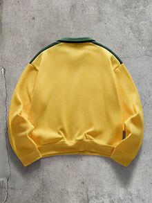 AXEPEAK Men's Letter Print Long Sleeve Sports Shirt - Light Yellow - View 2