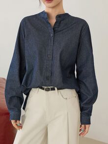 Dazy-Less Áo khoác denim nữ - Rửa trung bình - Xem 5