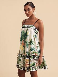 Travachic Women's Tropical Print Spaghetti Strap Dress - Multicolor - View 5