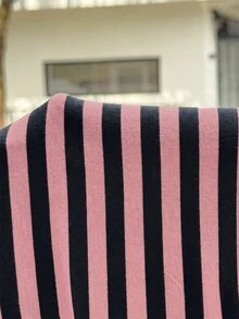 Muchica Plus Size Korean Style Minimalist Striped Colorblock Long Sleeve Crew Neck T-Shirt Fall - Multicolor - View 7