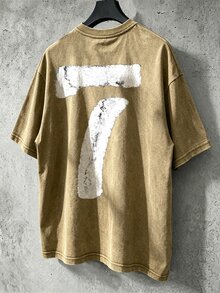 Manfinity EMRG Men's Number 7 Letter Washed Cotton T-Shirt - Brown - View 1