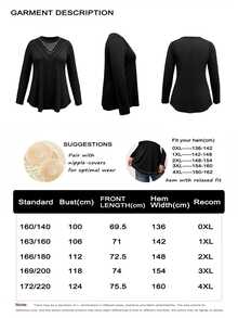 EMERY ROSE Plus Size Women's T-Shirt Elegant Sexy Casual Minimalist Commute Versatile Round Neck Lace Mesh Patchwork Pleated Stripe Design Long Sleeve, Suitable For Spring And Autumn Wear - Black - View 8