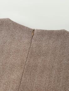 Balvessa Women's Round Neck Wool Blend Long Sleeve Dress - Grey - View 6