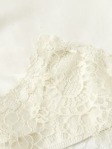SHEIN MOD Women's Solid Color Contrast Lace Fashion Shorts - Apricot - View 3