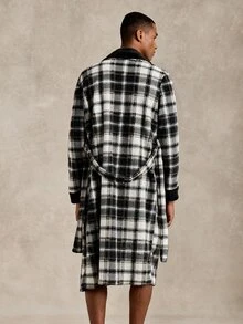 EverLounge Men's British Style Plush Plaid Robe - Multicolor - View 2