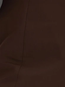 MUSEYN Brown Woven Tailored Micro Shorts Classy Date Night Chic Evening Fall - Coffee Brown - View 6