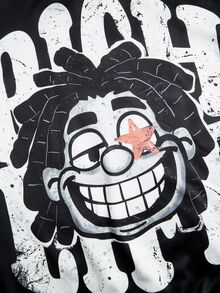 SHEIN 青少年男孩卡通印花連帽衛衣與寬鬆長褲套裝 - 彩色 - 查看 3