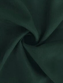 EMERY ROSE 大尺碼重工刺繡舒適亞麻中袖襯衫 - 墨綠色 - 查看 4