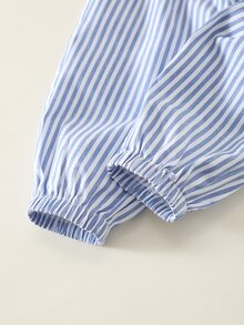 SHEIN 2件組嬰兒男童/女童秋冬加厚抓絨內裡白色鵝圖案運動衫與條紋慢跑褲套裝，嬰兒男童冬季套裝，運動服 - 彩色 - 查看 6