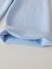 SHEIN 女嬰蝴蝶結裝飾圓領毛衣與長褲套裝 - 淺藍色 - 查看 8