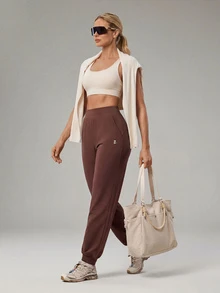 OutZeal Celana Jogger Wanita untuk Olahraga dan Gym Outdoor dengan Perlindungan UV, Sentuhan Dingin, Warna Polos, Bawahan Outdoor - Coffee Brown - View 6