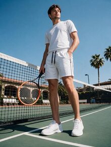 TekDrob Water Repellent And UV Protection Active Shorts With Contrast Details - White - View 6