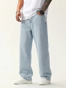 QuarKem Men's Street Style Casual Blue Denim Jeans - Light Wash - View 3