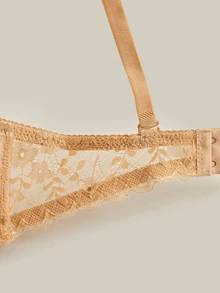 Bralution Women's Solid Color Lace Patchwork Bow Decor Comfortable Elegant Bustier - Multicolor - View 6