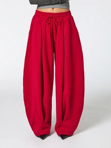 COUREZ TWIST SEAM JOGGER WITH FRONT PLEATS - Burgundy - View 4