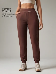 OutZeal Celana Jogger Wanita untuk Olahraga dan Gym Outdoor dengan Perlindungan UV, Sentuhan Dingin, Warna Polos, Bawahan Outdoor - Coffee Brown - View 4