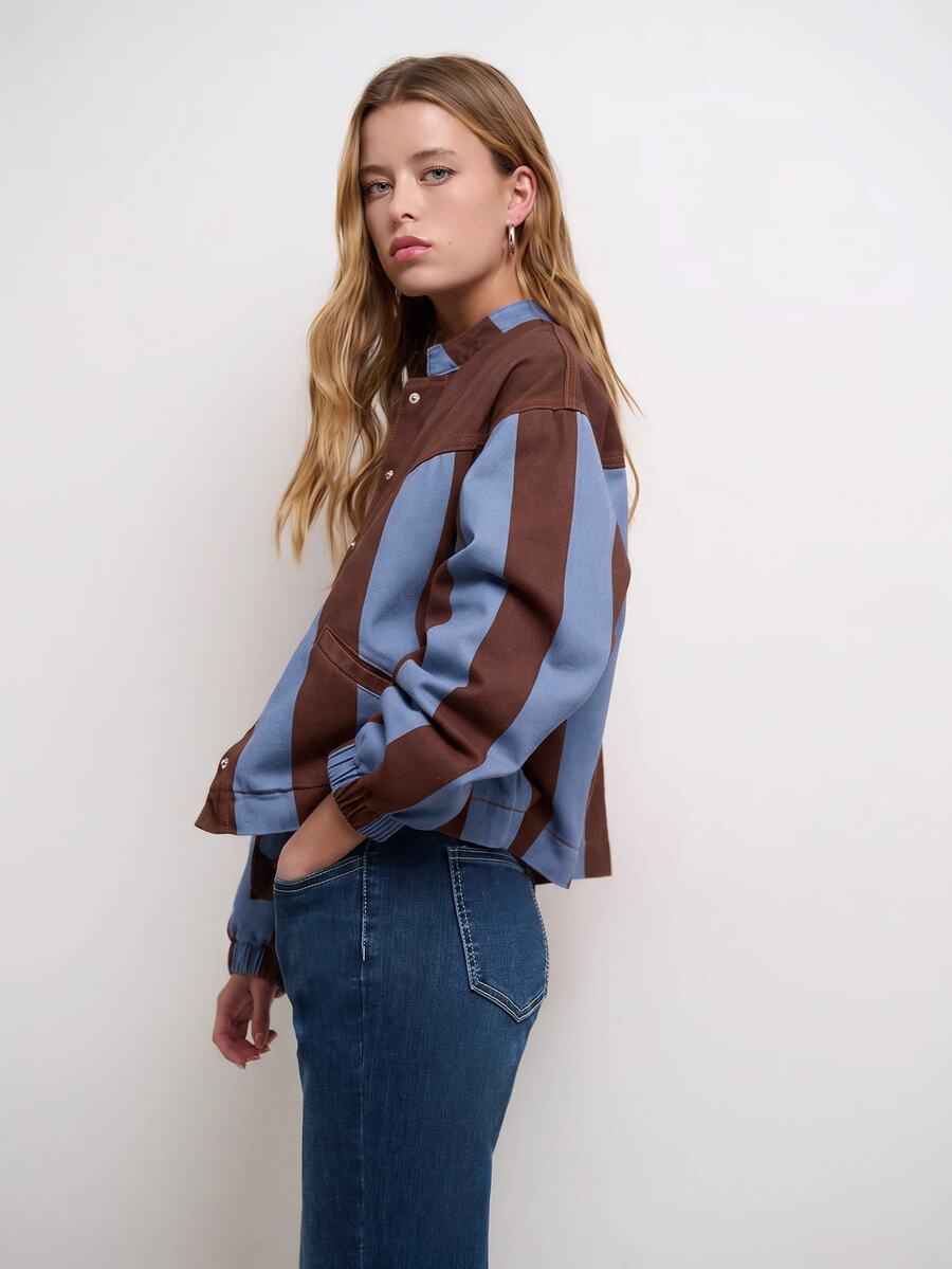 Nöista Denim Jacket With Print In Red And Pink Colors - Multicolor - View 1
