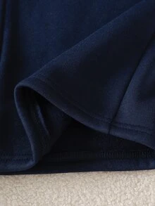 SHEIN Vacaura 青少年女孩運動休閒褲 緊身喇叭褲 時尚字母印花 日常穿著 - 藏蓝色 - 查看 7
