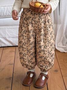 DAZY 2pcs/Set Young Girl Ditsy Floral Elastic Waist Tapered Pants - Multicolor - View 5