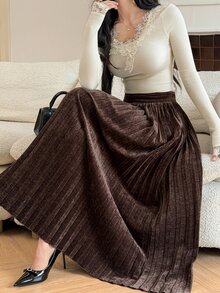 DAZY Women Skirts - Coffee Brown - View 1