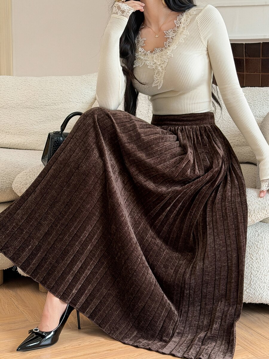 DAZY Women Skirts - Coffee Brown - View 1