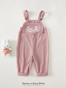 Cozy Pixies 女嬰字母圖案裝飾休閒時尚創意個性清新可愛連身衣 - 粉色 - 查看 3
