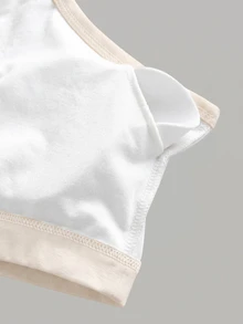 SHEIN Girlism 青少年女孩內衣與無鋼圈胸罩 3件組，新款極簡休閒加墊親膚舒適學生內衣套裝，適合四季穿著，開學季適用 - 彩色 - 查看 4