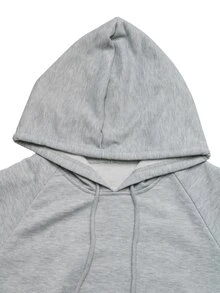 Balvessa Sweatshirt Hoodie Kasual Elegan Wanita untuk Musim Gugur dan Musim Dingin, Atasan Lengan Panjang Patchwork Bergaris Hitam, Serbaguna untuk Perjalanan Sehari-hari, Pakaian Natal & Tahun Baru - Grey - View 5