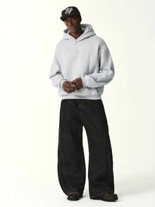 STYNVO Men's Solid Color Casual Everyday Hoodie - Grey - View 3