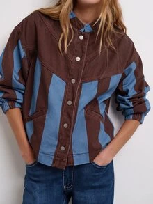 Nöista Denim Jacket With Print In Red And Pink Colors - Multicolor - View 2