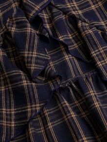 Sweetra Rok Wanita Gaya Spicy Girl Musim Gugur/Dingin Kembali ke Sekolah Gaya Kampus Desain Tekstur Elegan Prancis dengan Detail Tali Serut dan Kelim Ruffle Sederhana Serbaguna - MultiWarna - View 5