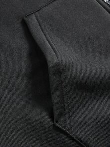 SHEIN 青少年男孩 2件組黑色連帽字母印花衛衣與寬腿運動長褲，適合秋冬返校季節 - 黑色 - 查看 5